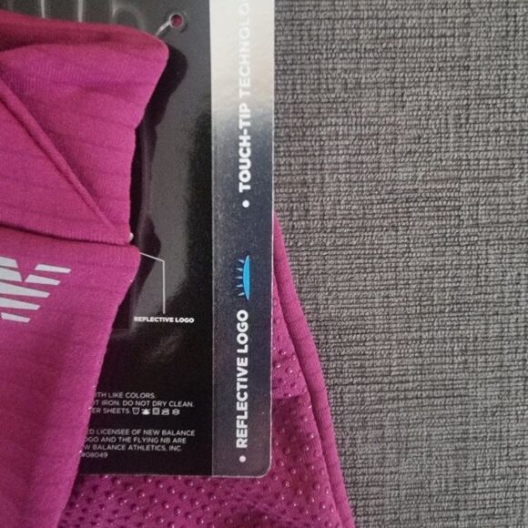 New Balance Women Pink Grid Fleece Touch -Tip Technology Gloves Size Lar… - Picture 10 of 15